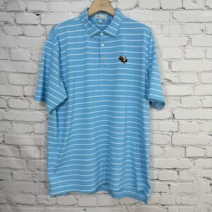 Peter Millar Roberts Stripe Golf Polo XXL‎ Grotto Blue Double Eagle Golf Club